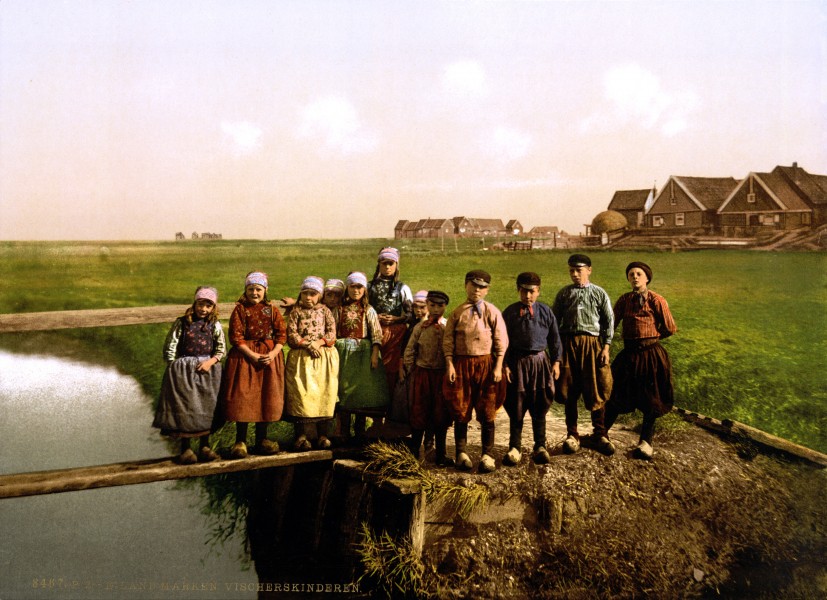 Fisher children, Marken Island, North Holland, the Netherlands, 1890s