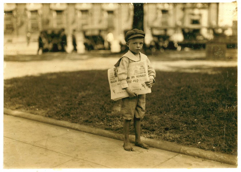 Lewis Hine, Ferris, 7 year old newsie, Mobile, Alabama, 1914