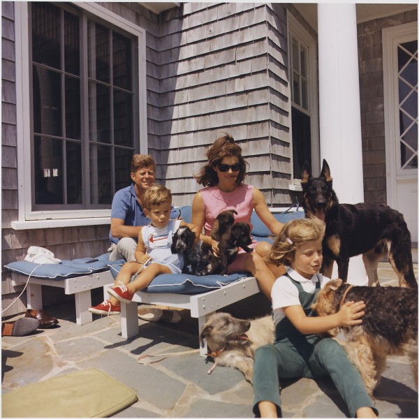 Photograph of Kennedy Family with Dogs During a Weekend at Hyannisport - NARA - 194258