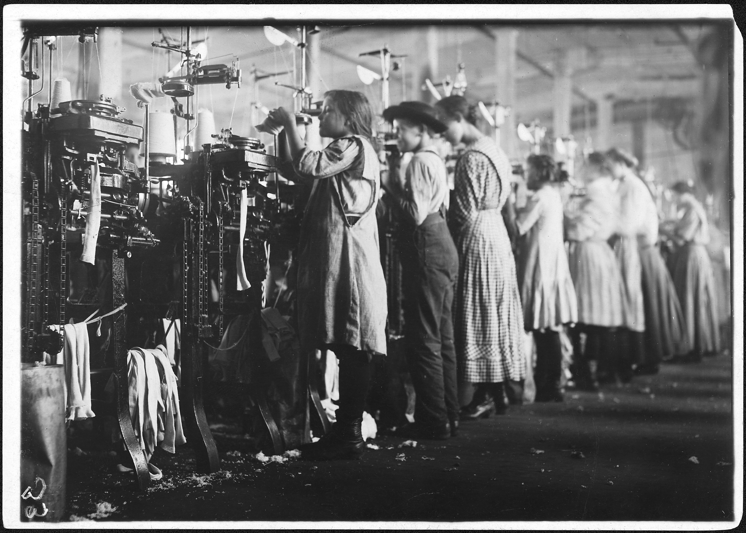 Some of the young knitters in London Hosiery Mills. Photo during work hours. London, Tenn. - NARA - 523369