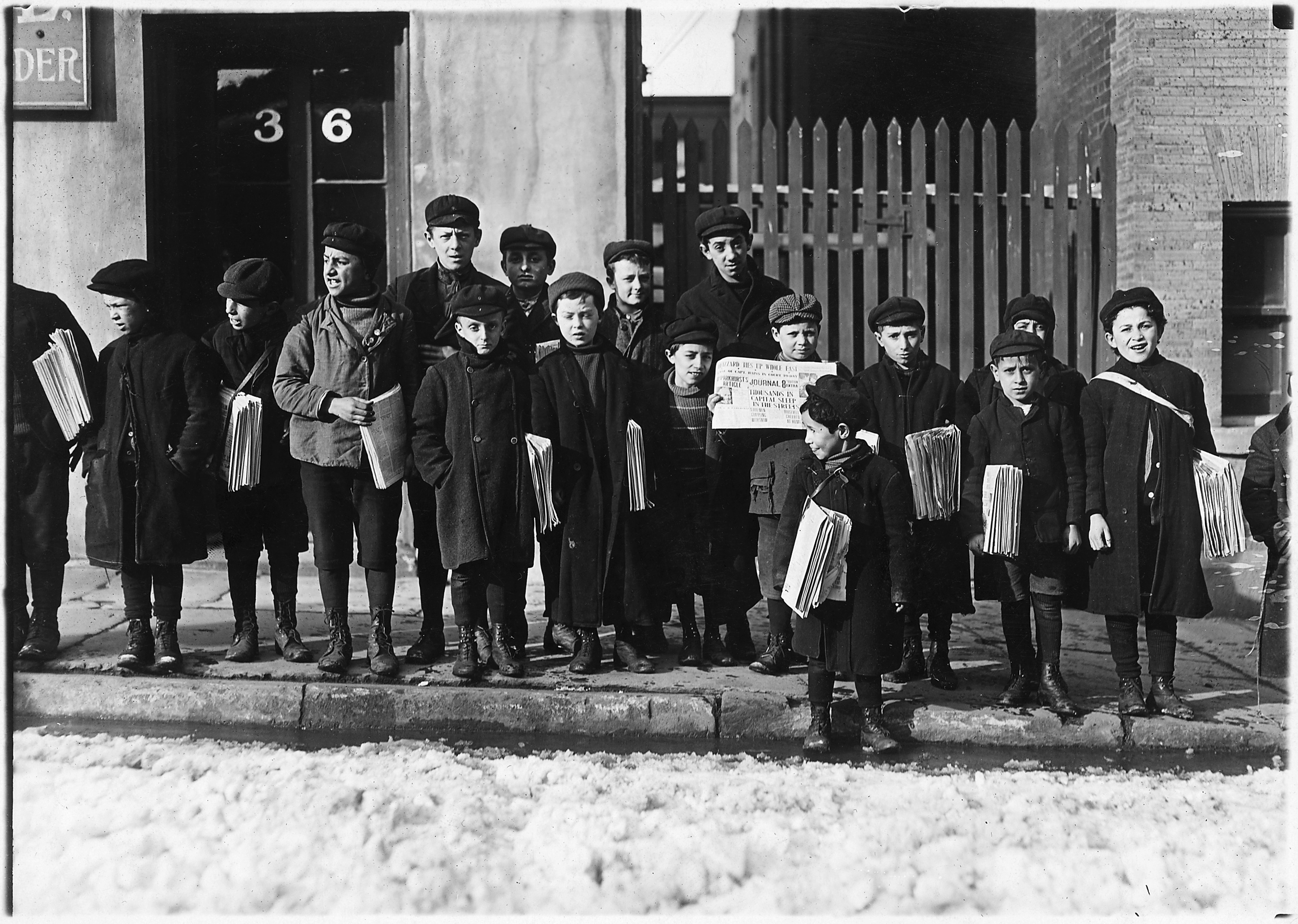 Waiting for their papers. 3 of these were 8 years old. Some were 9 years old. Hartford, Conn. - NARA - 523169