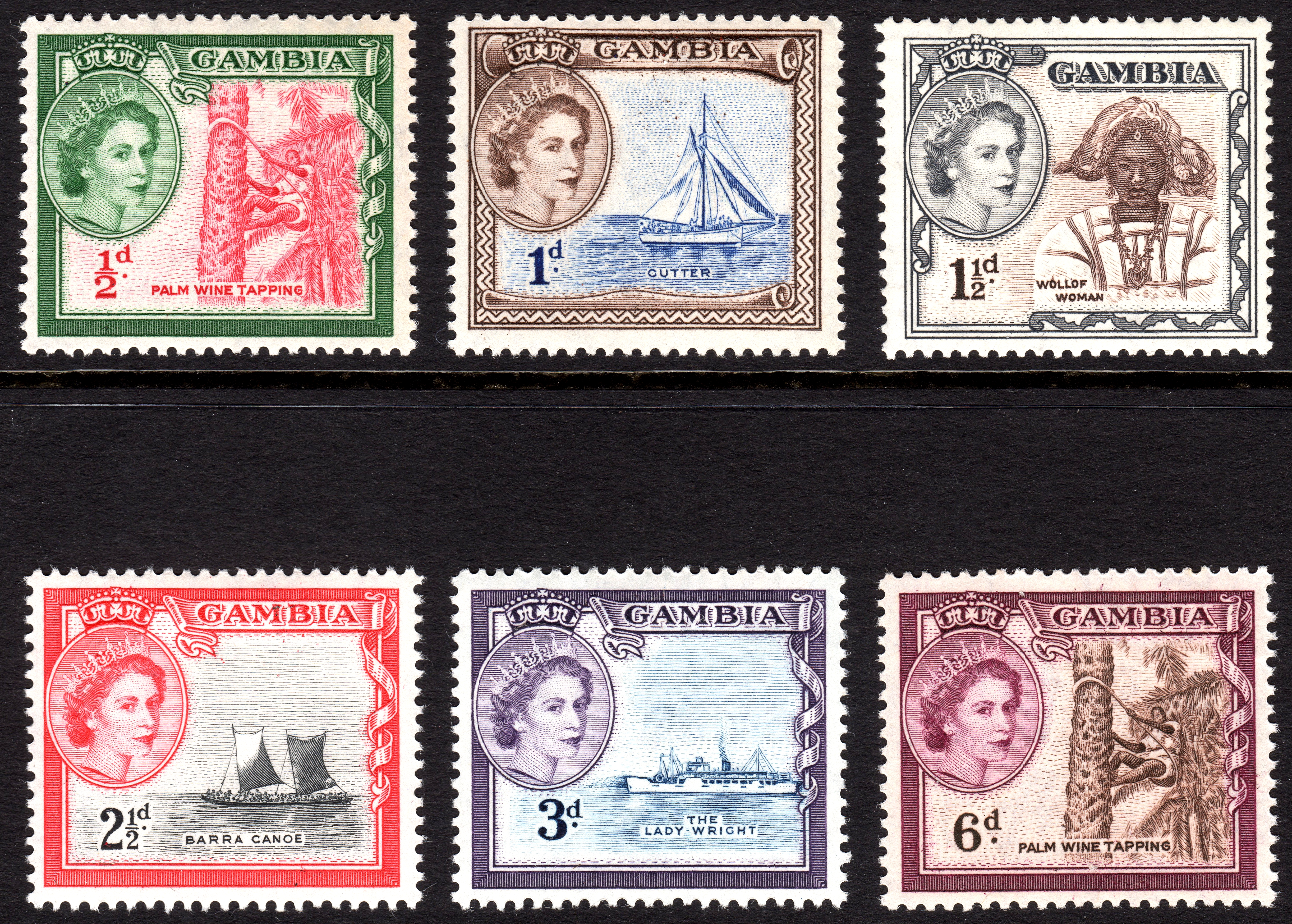 Gambia 1953 stamps