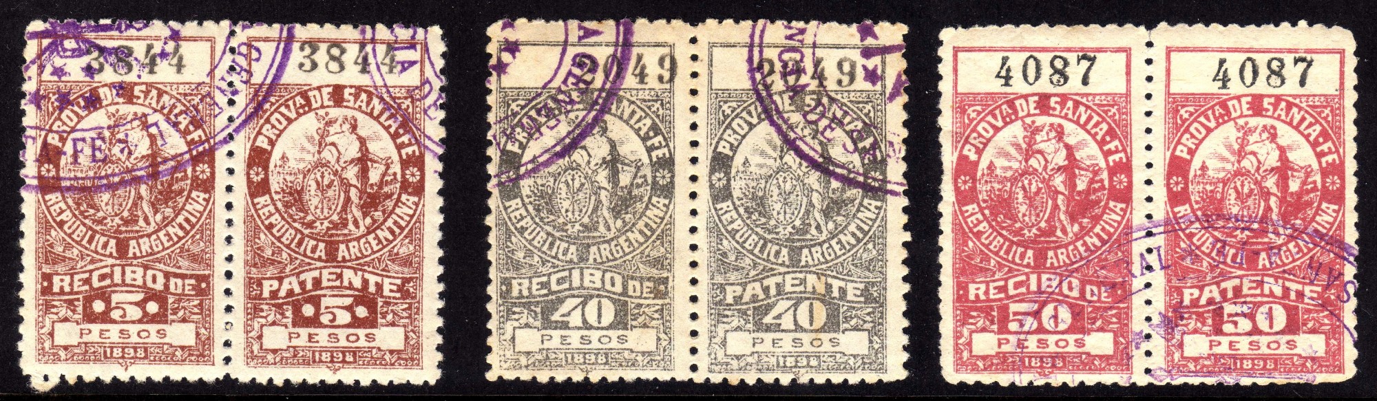 Argentina Santa Fe Revenue Stamps