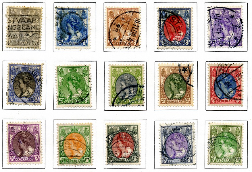 Postzegel 1899-1921 10-60 cent