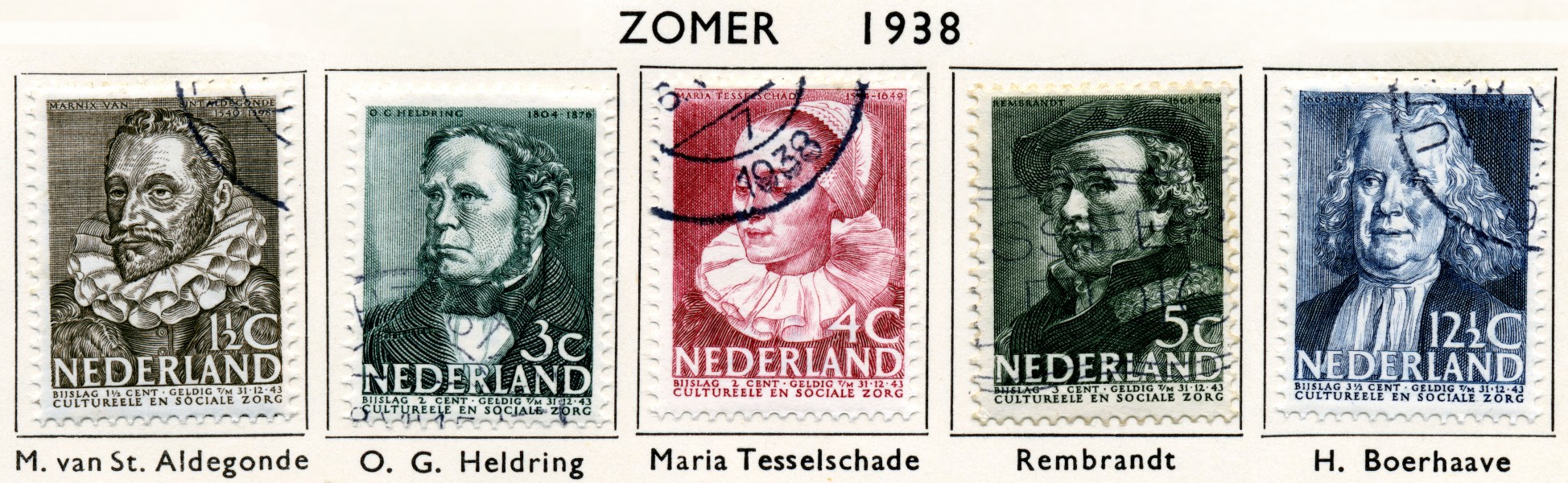 Postzegel NL 1938 nr305-309