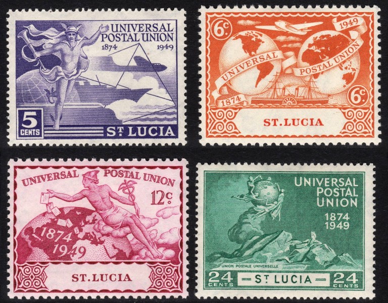 St. Lucia 1949 UPU stamps