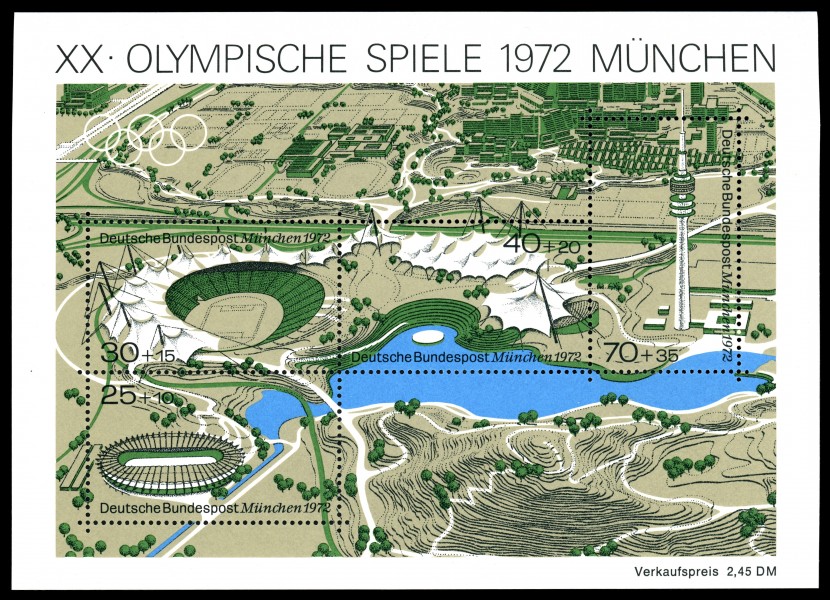Stamps of Germany (BRD), Olympiade 1972, Blockausgabe 1972, Markenblock 1