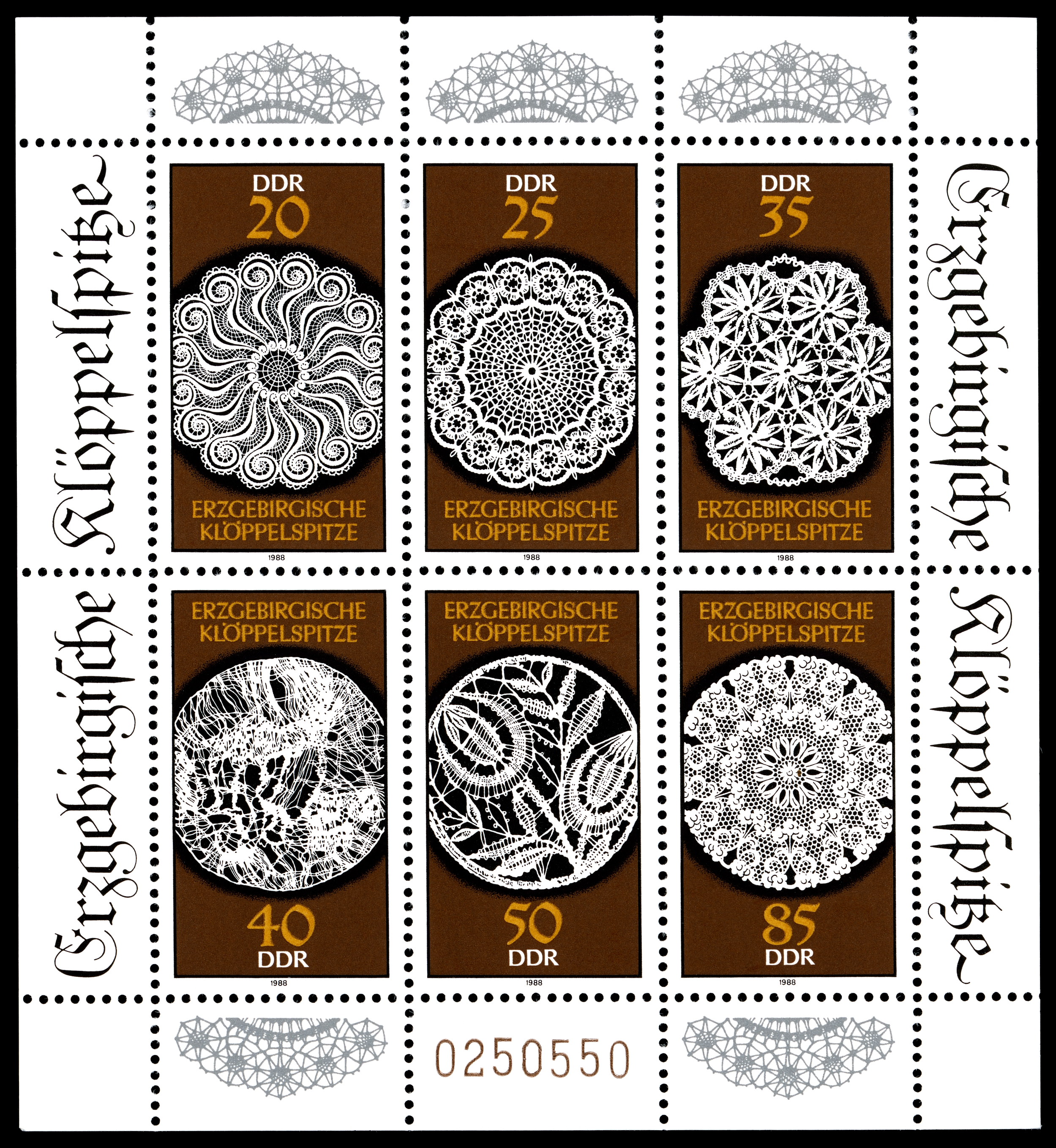 Stamps of Germany (DDR) 1988, MiNr Kleinbogen 3215-3220