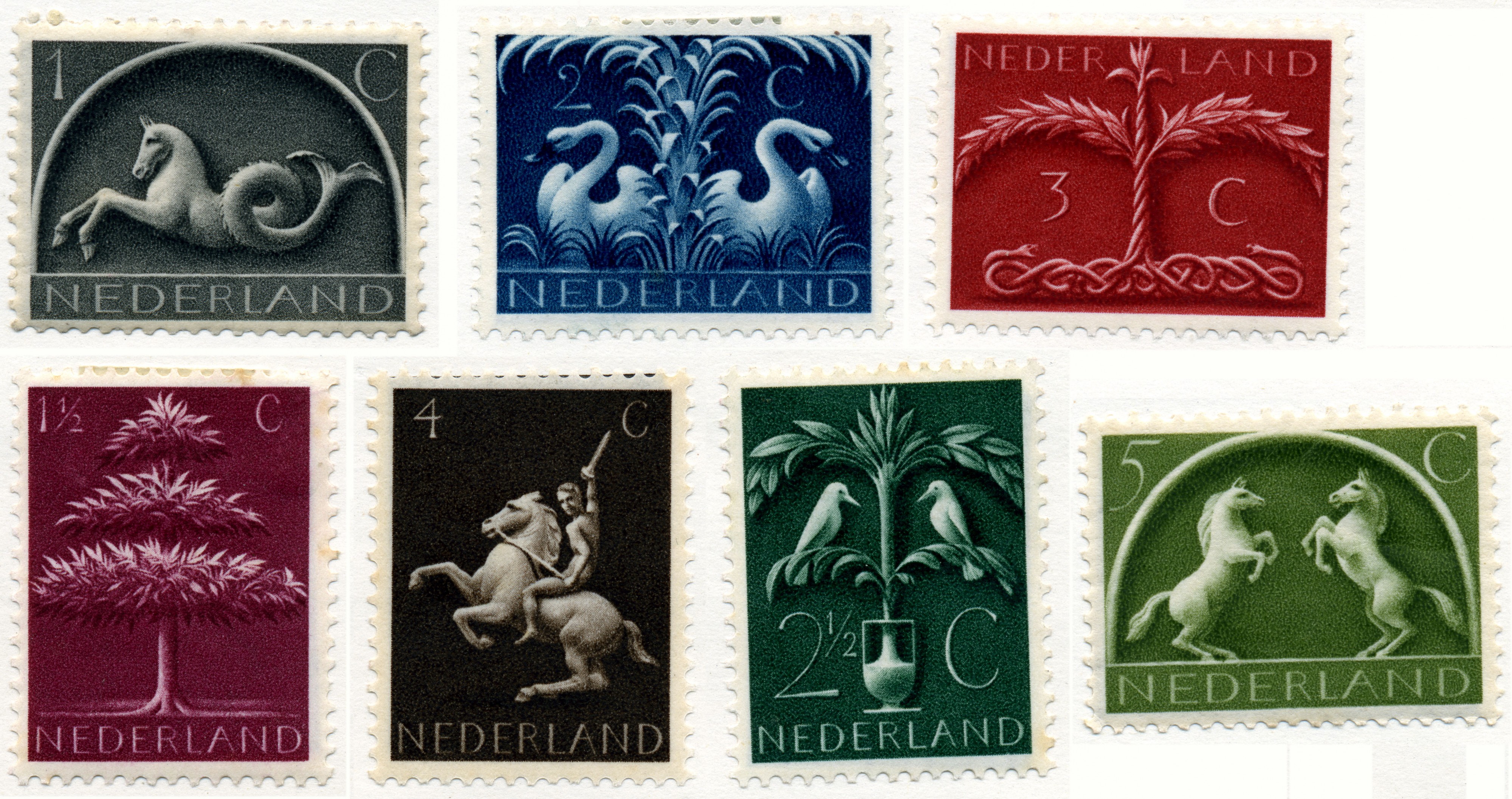 Postzegel NL 1943 nr405-411