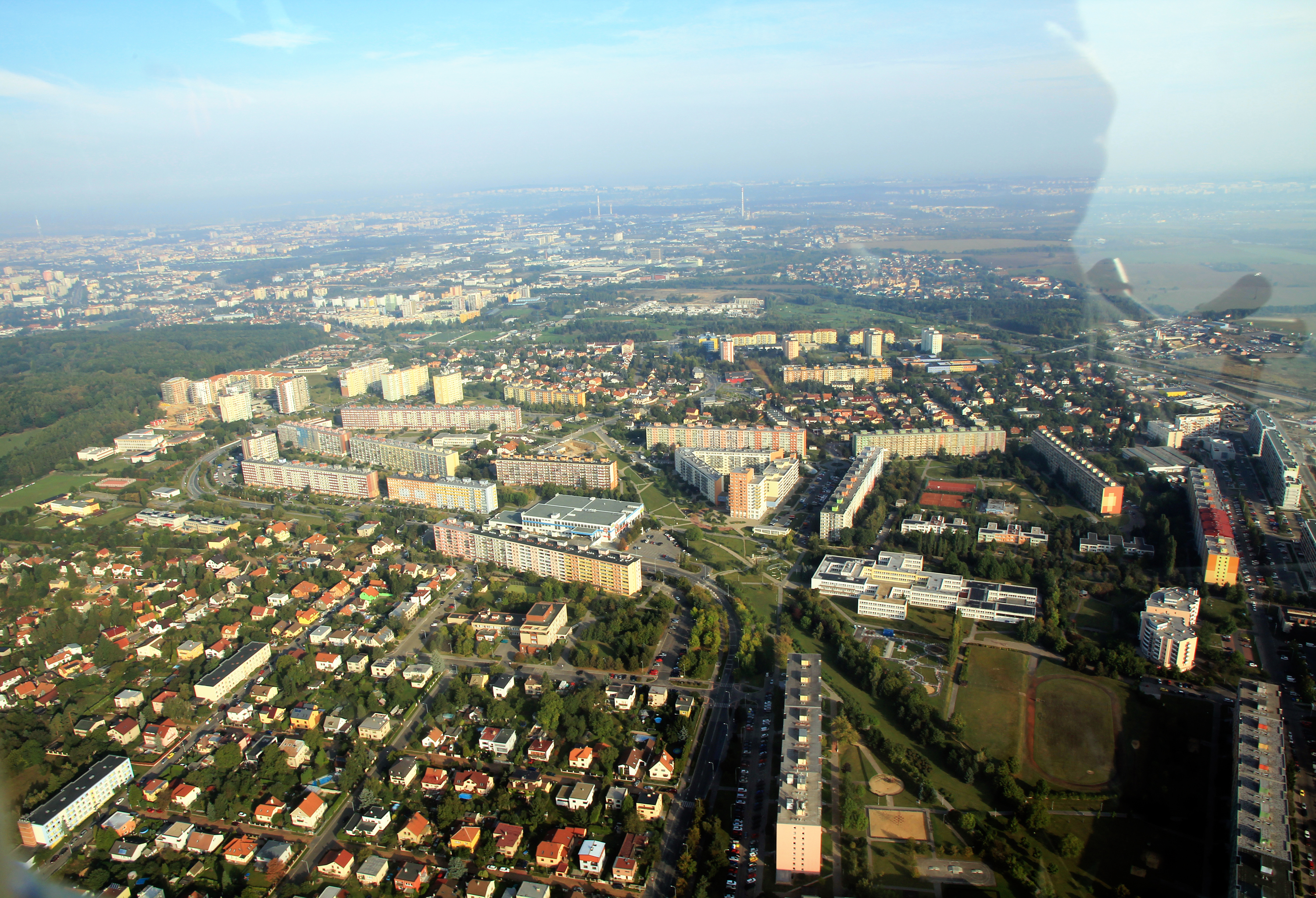 Prague from air 2016 Horní Měcholupy
