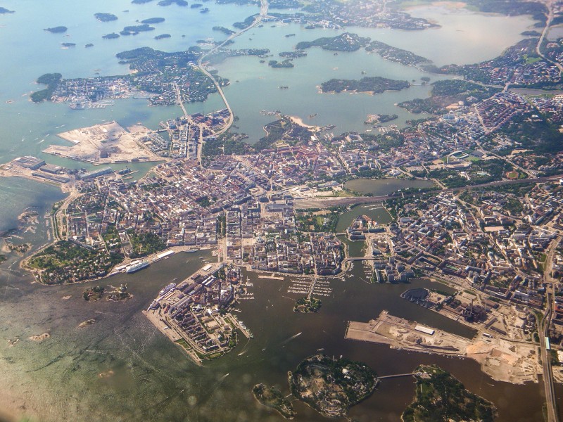 Aerial photograph of Helsinki downtown