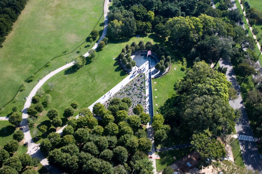 Aerial view of Korean War Veterans Memorial