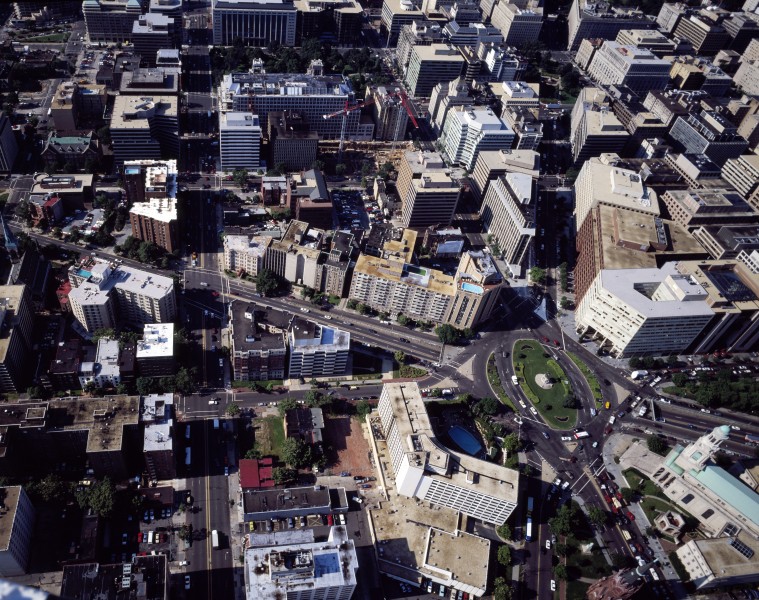 Aerial view of Thomas Circle