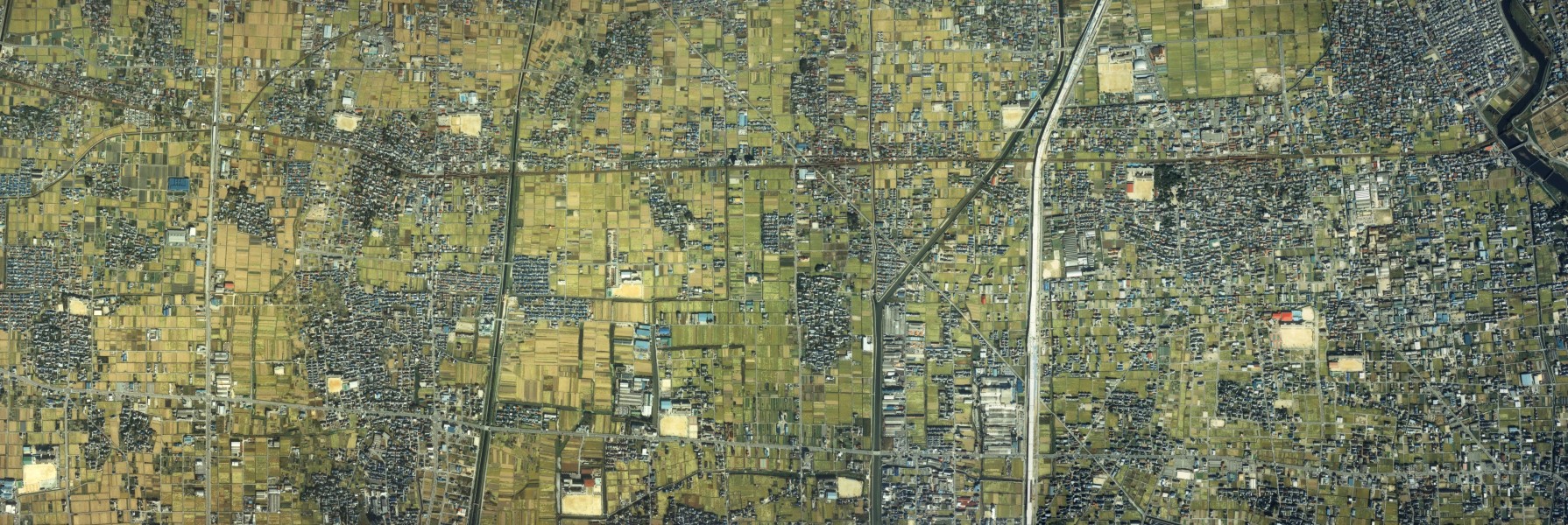 Ama city center area Aerial photograph.1987