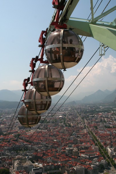 Grenoble cable cars view from Bastille