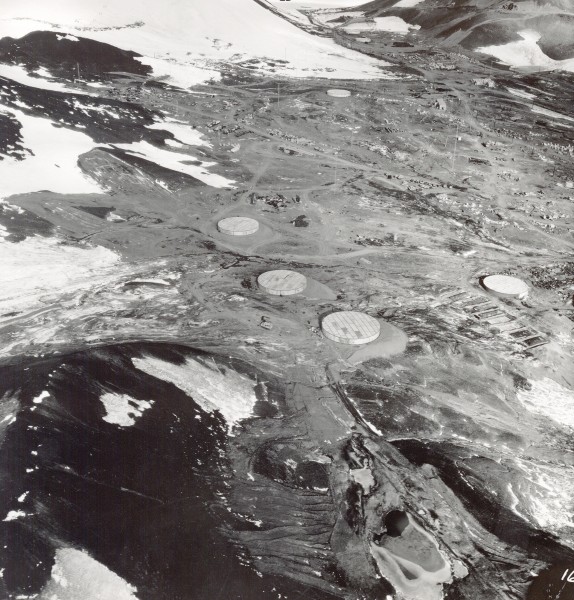 McMurdo fuel tanks in the early 1960ies