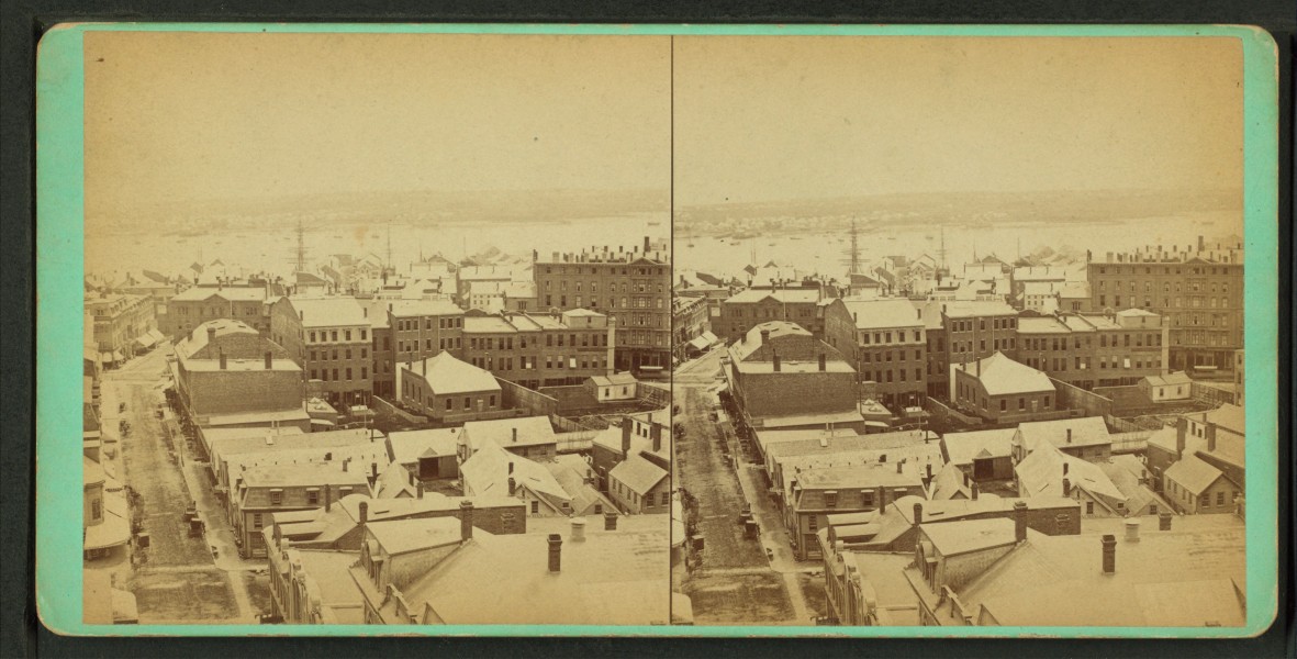 Portland waterfront, from Robert N. Dennis collection of stereoscopic views