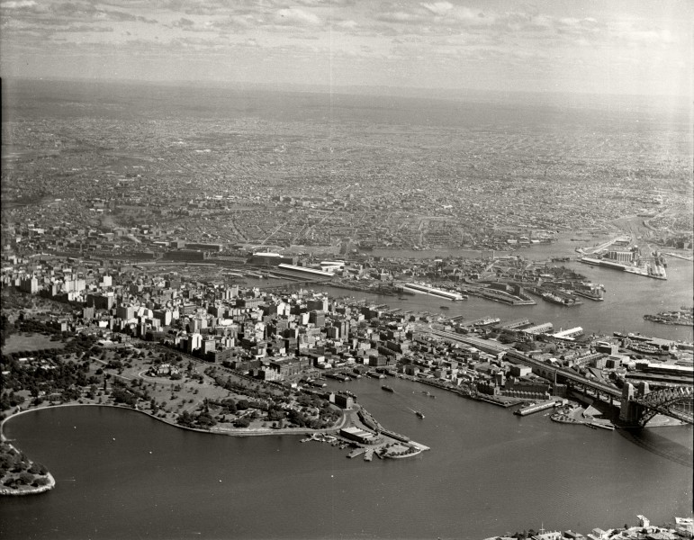Sydney - Farm Cove, City and Western Suburbs from Mosman Bay - 29 March 1937 (29642264814)