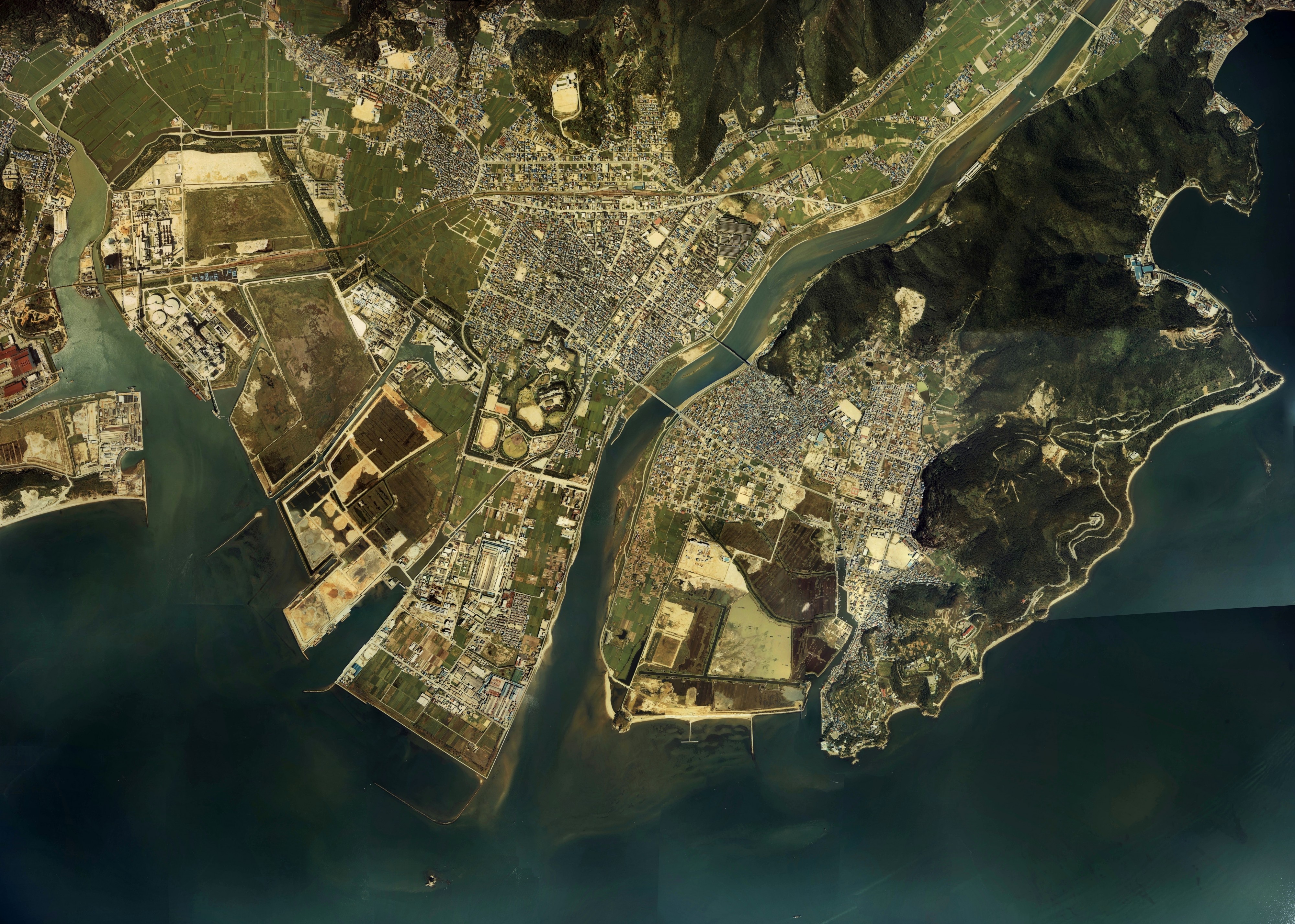 Ako city center area Aerial photograph.1980