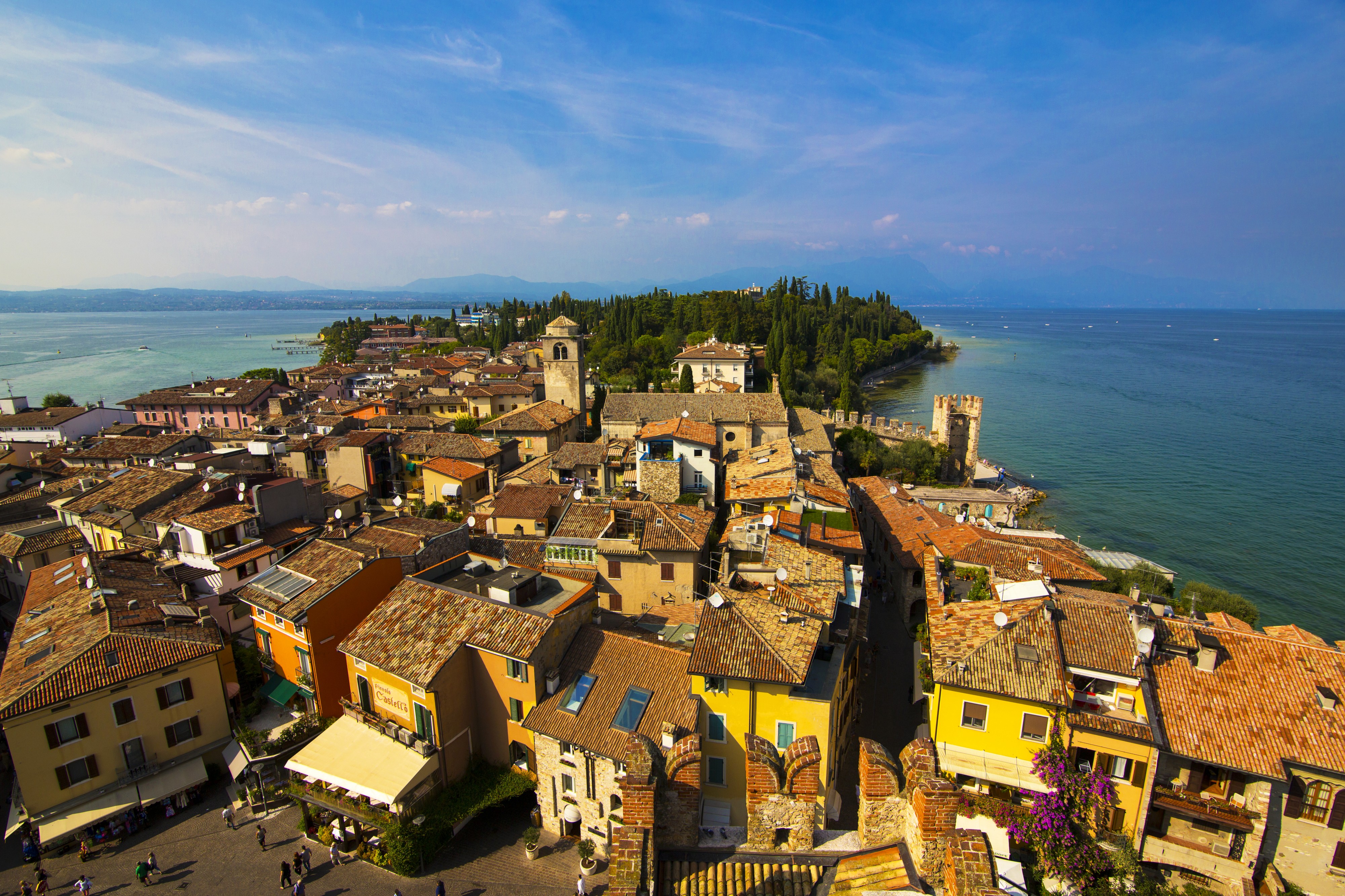 View to Sirmione city from the city tower