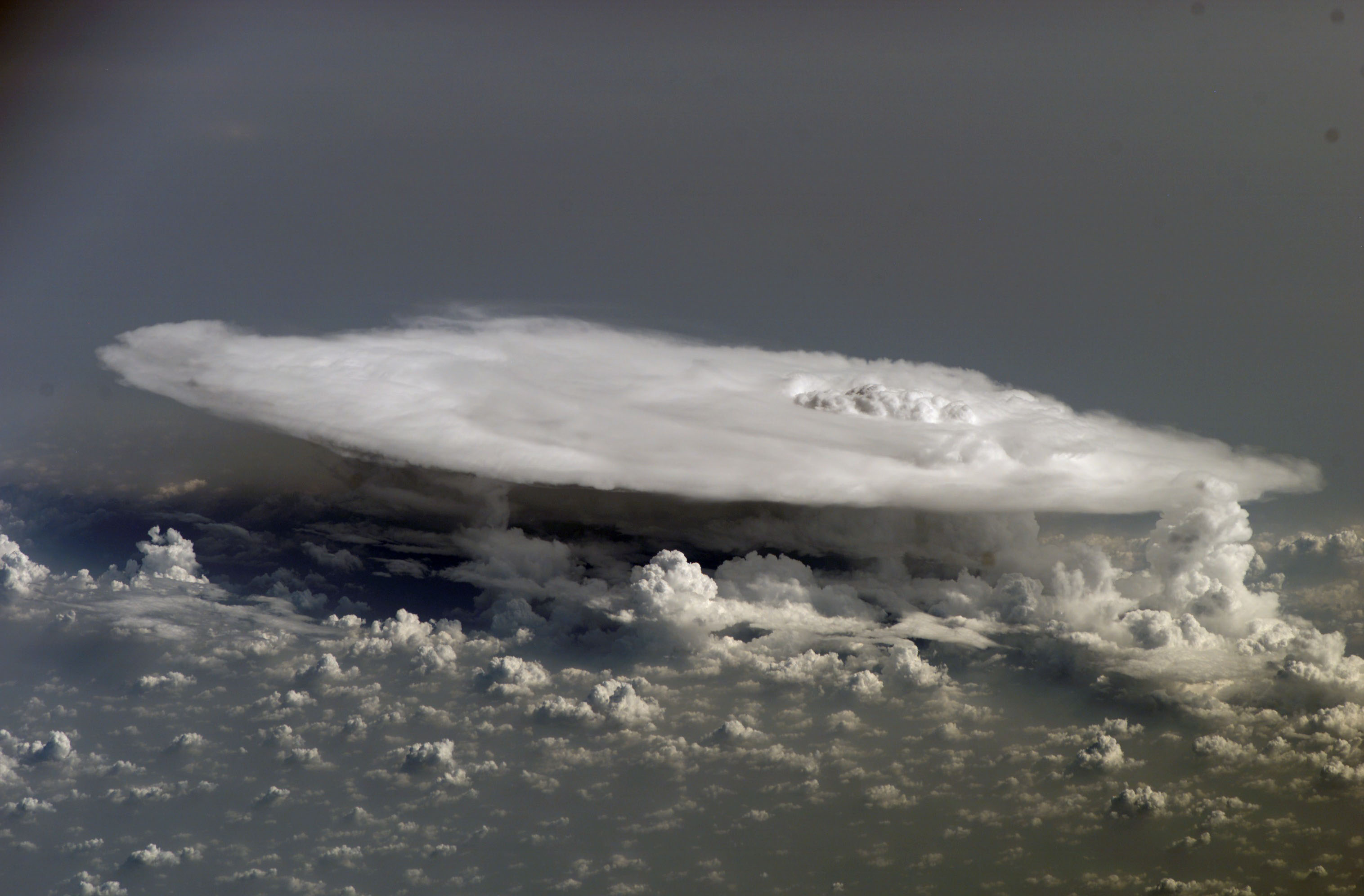 Cumulonimbus cloud from space