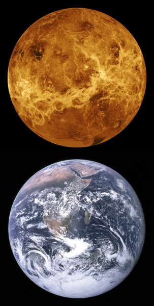 Venus Earth Comparison Horizontal