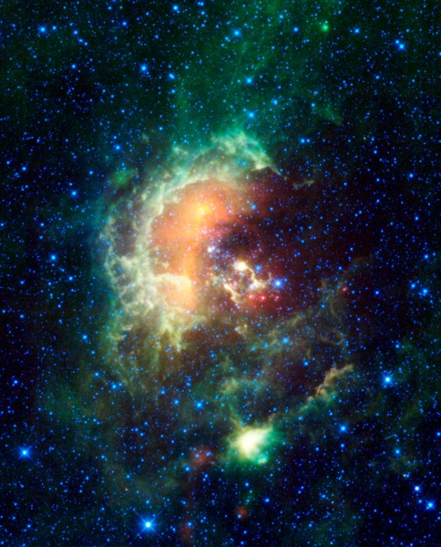 Tadpole Nebula with Asteroid