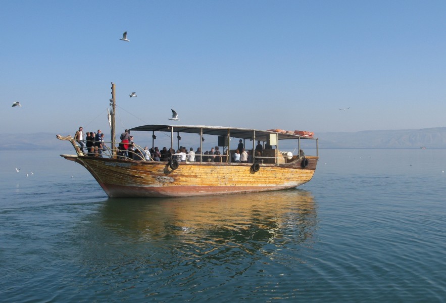 a boat at the Sea of Galilee, Israel