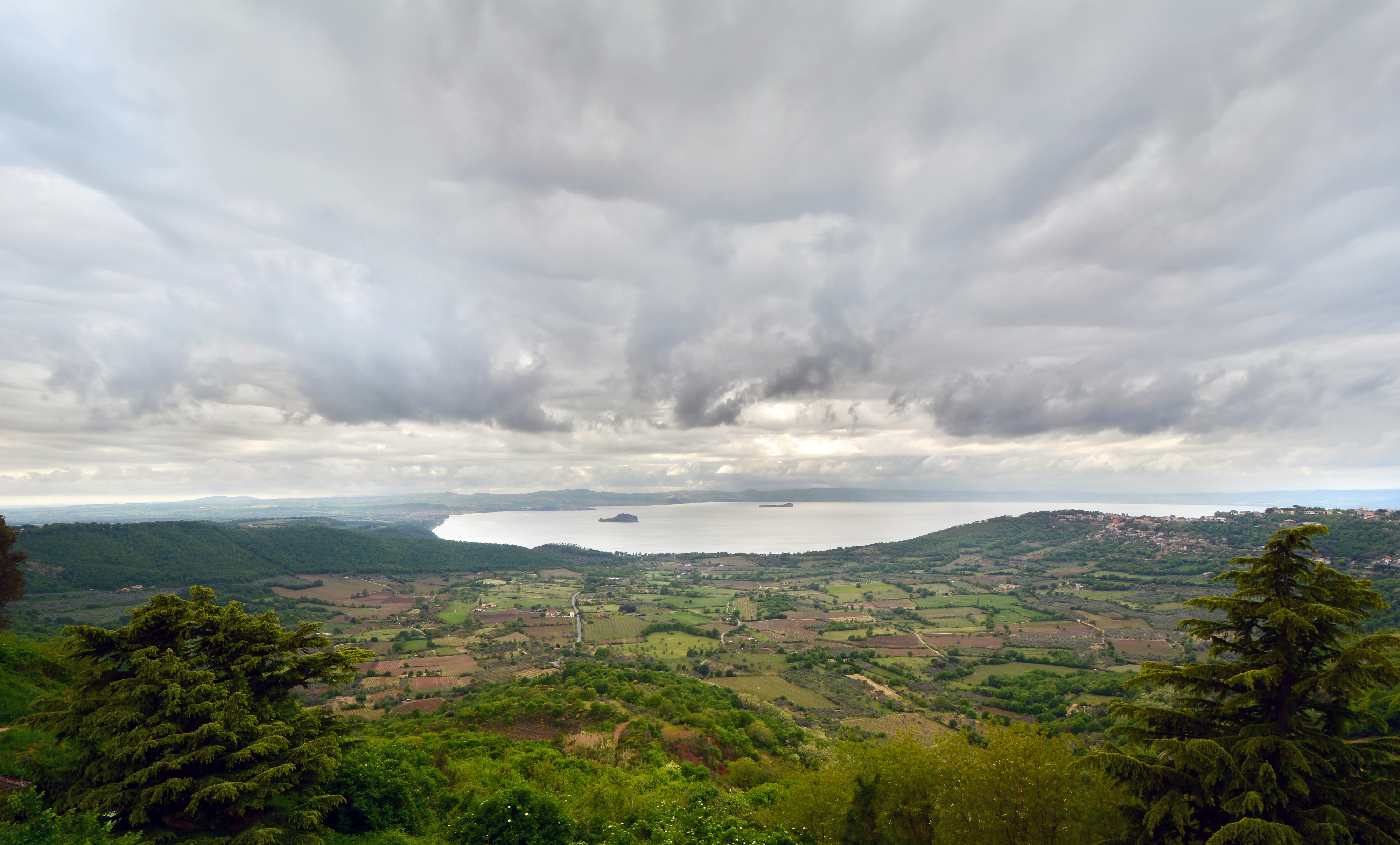 Panorama of Lake Bracciano from Montefiascone