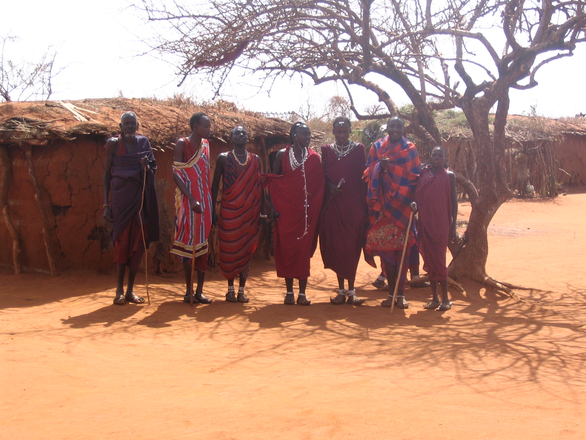 Maasai people in a village on the A109 road, Kenya 2