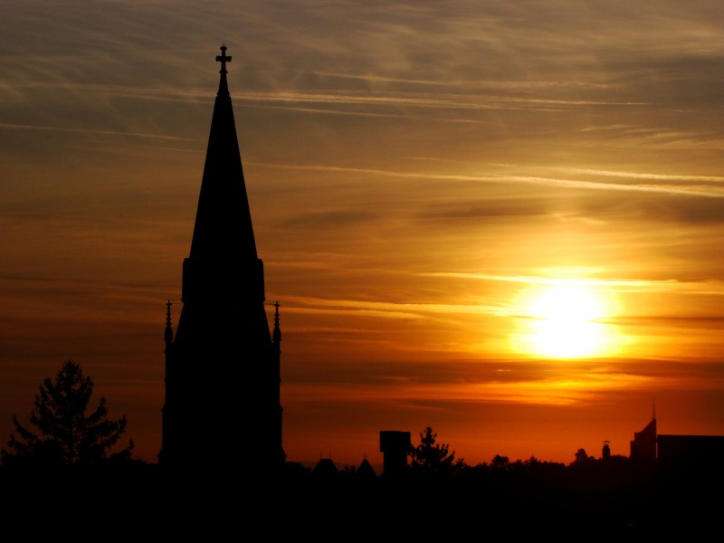 Gersthofer Pfarrkirche - sunrise