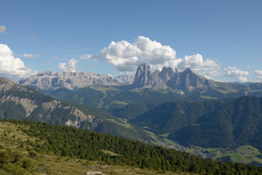 Val Gardena with Sella and Saslonch from Resciesa