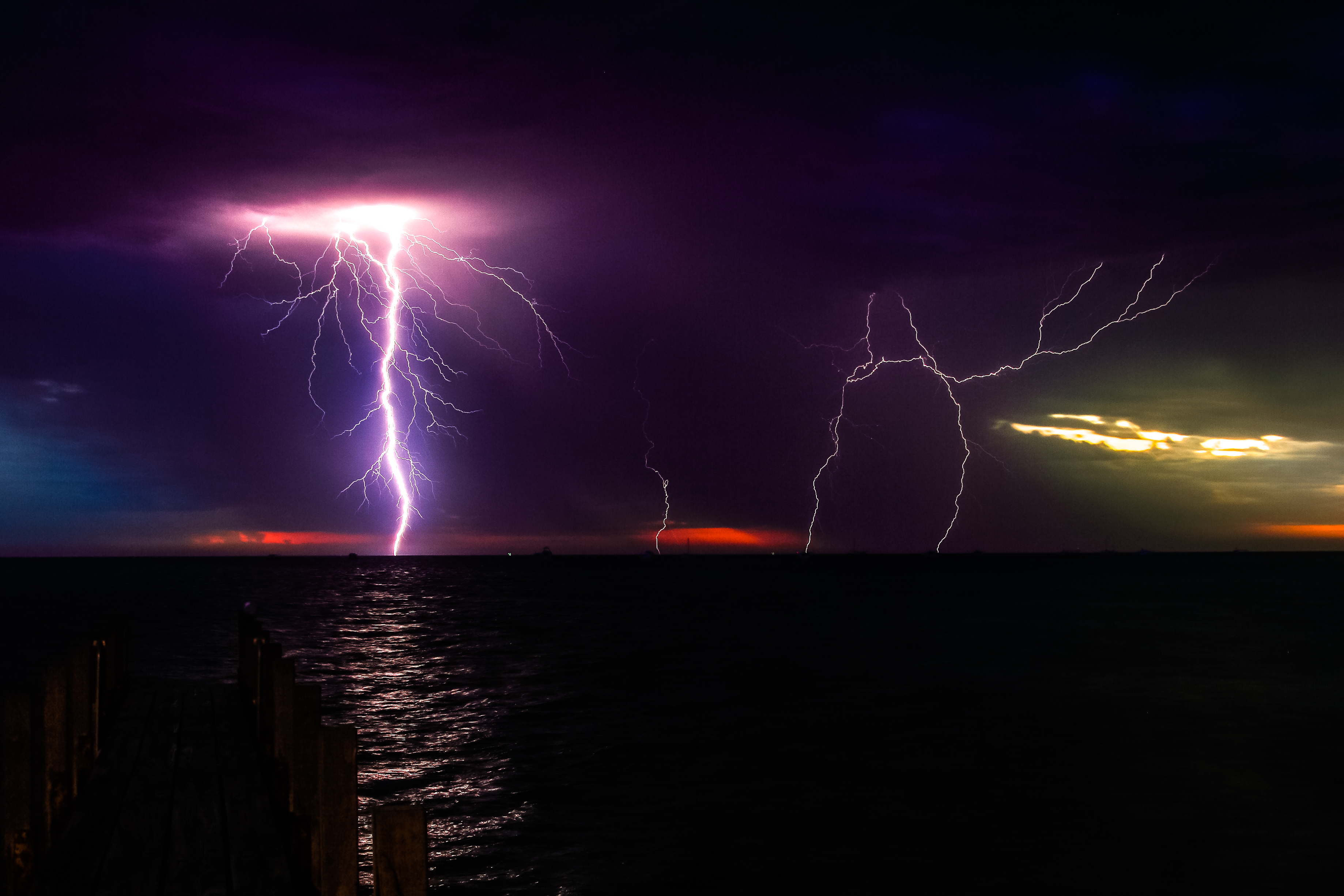 The mother of all sunset lightning storms at Denham Western Australia - (13113713304)
