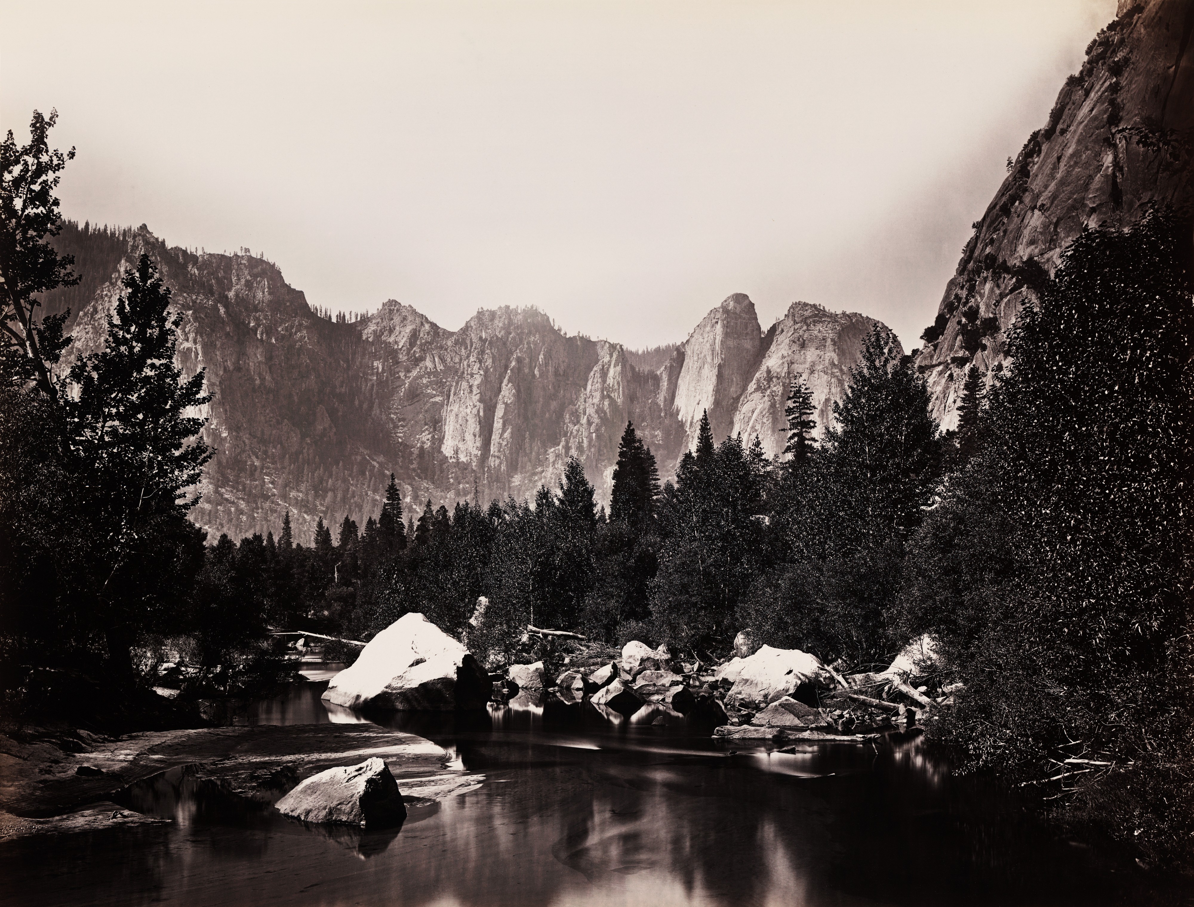 Carleton Watkins, Merced River, Yosemite Valley, California, ca. 1865