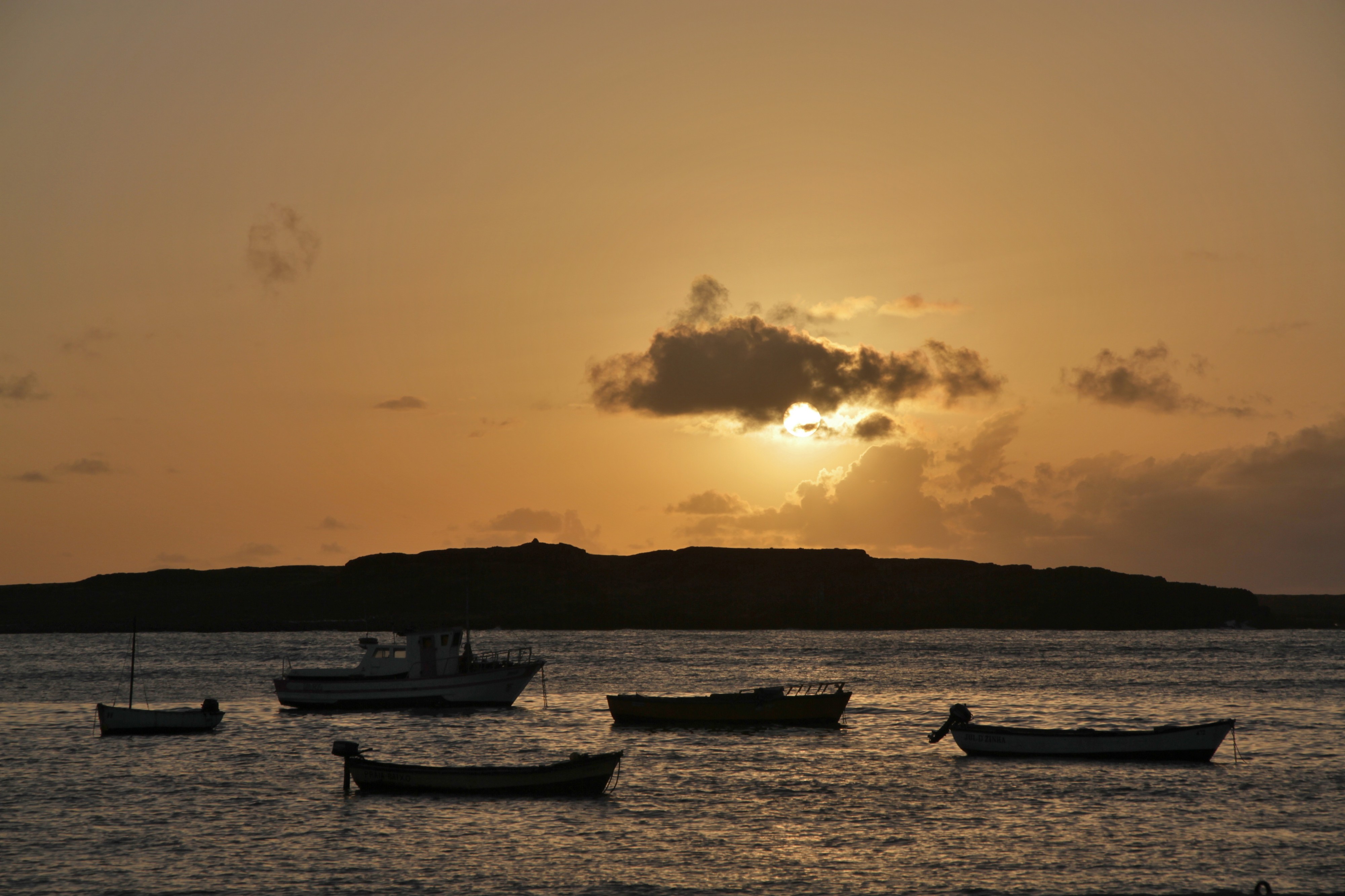 Fishing boats at Sal Rei in evening, 2010 12