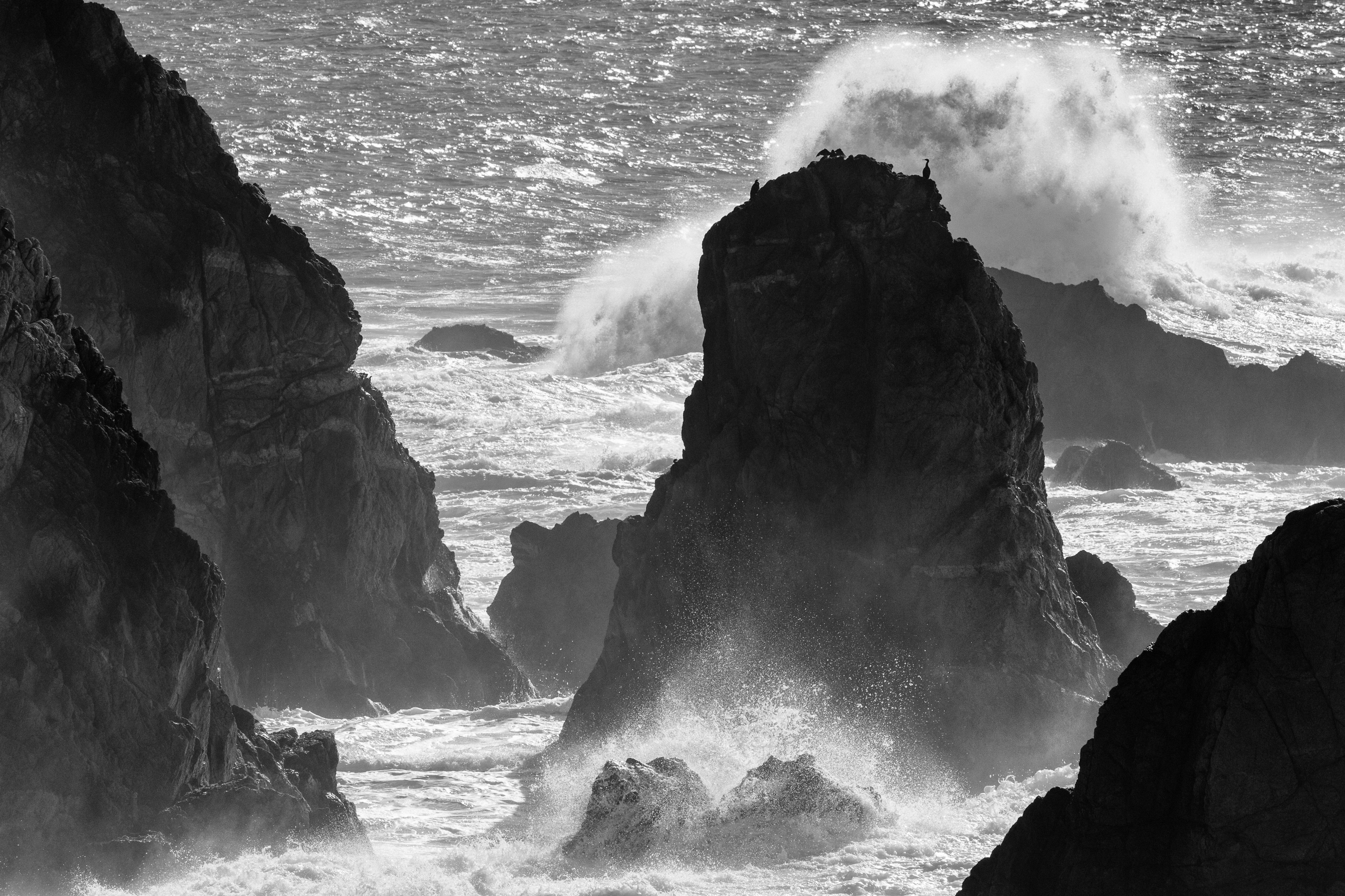 Rocks and surf at the Pacific Coast in Northern California