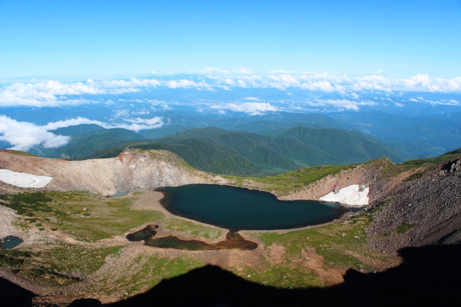 Gongen pond of Mount Norikura and Mount Haku
