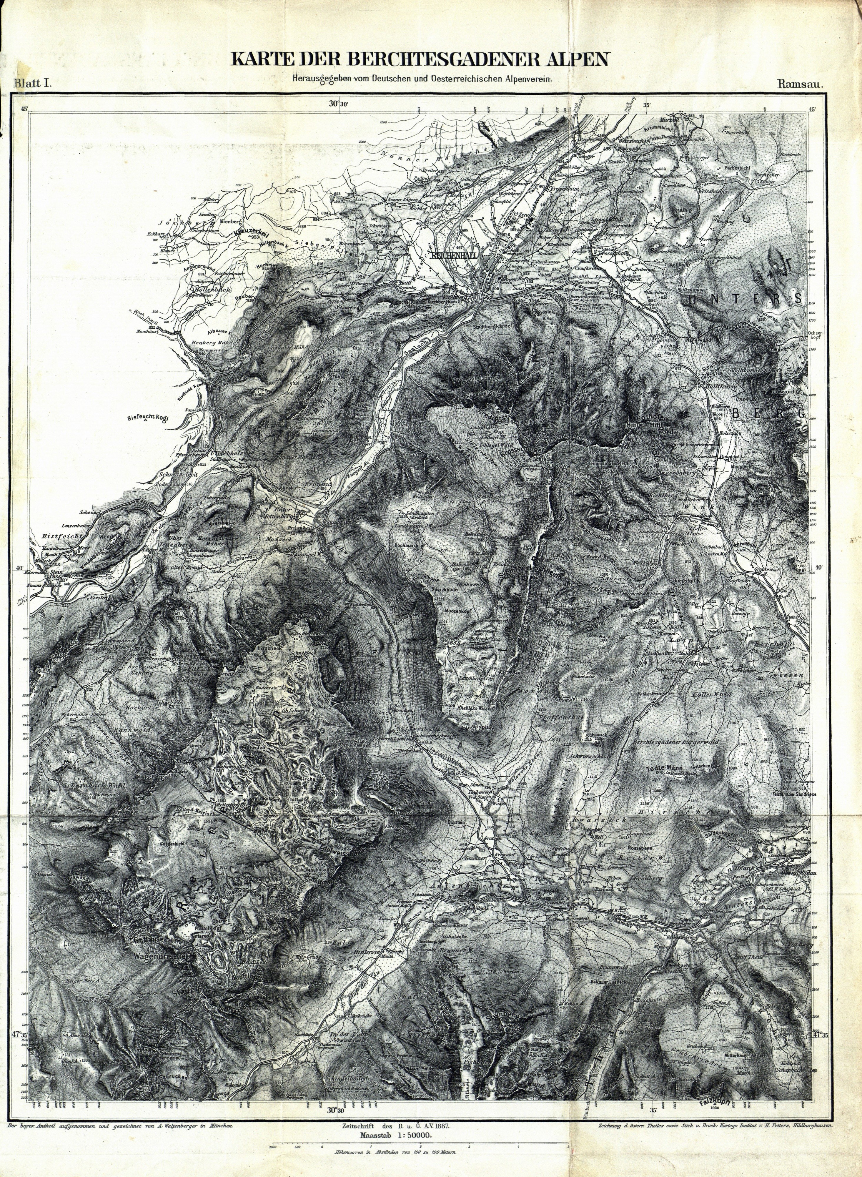Karte der Berchtesgadener Alpen Blatt I