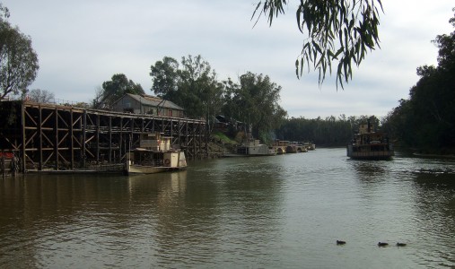 Main docks at Echuca on the Murray River.