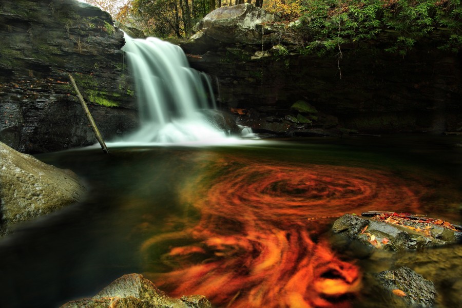Fiery-autumn-waterfall - Virginia - ForestWander