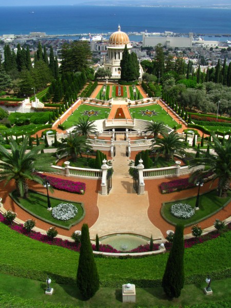 Baha'i Gardens terraces from above