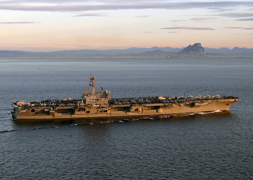 USS George H. W. Bush transits the Strait of Gibraltar. (12841095713)