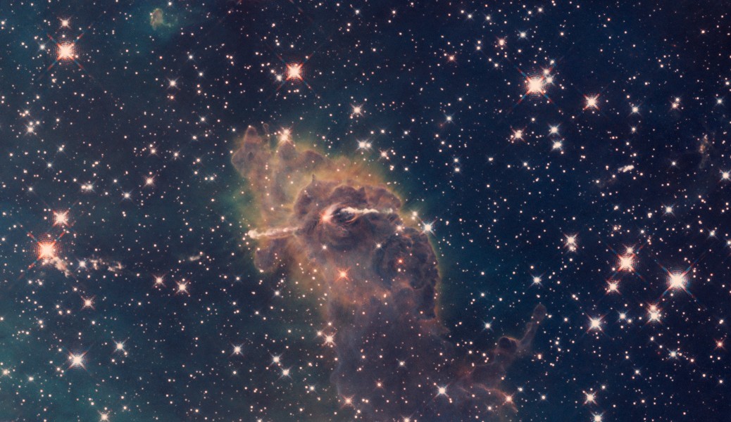 Carina Nebula composite of visible and infrared light (captured by the Hubble Space Telescope)