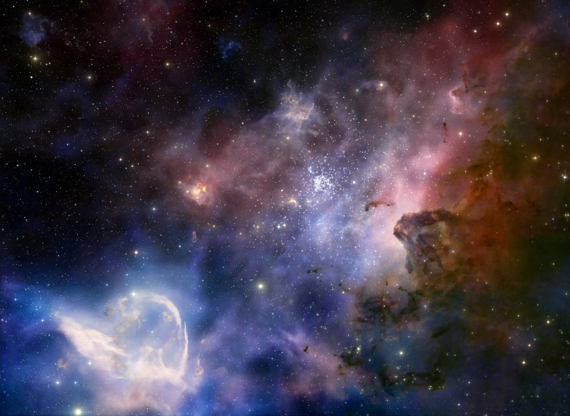Screenshot from IMAX® 3D movie Hidden Universe showing the Carina Nebula