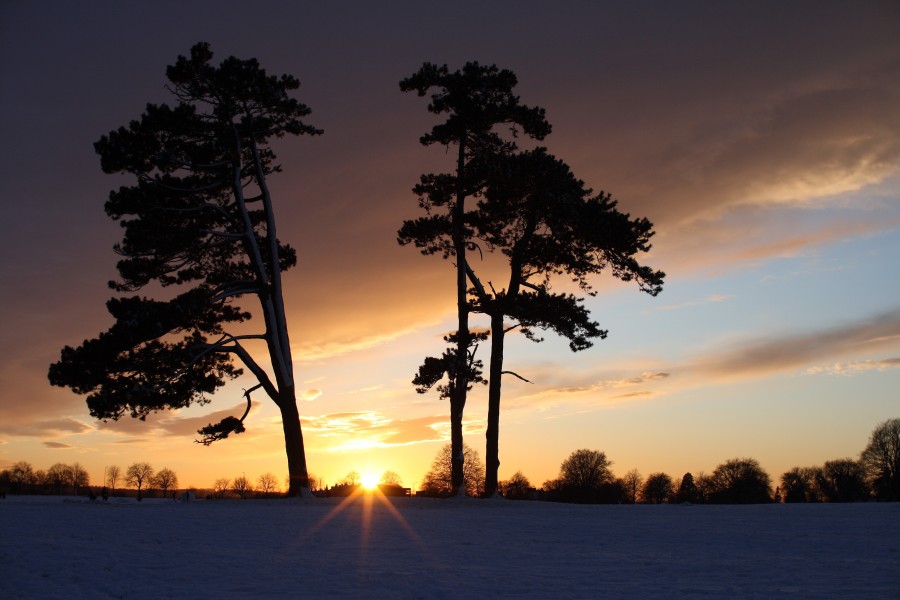 Seven Sisters snow sunset