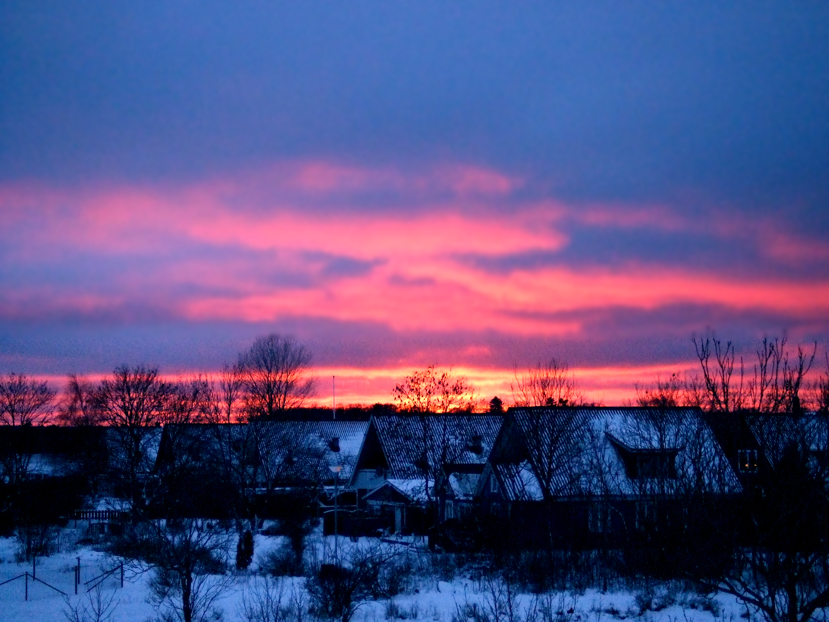 Solnedgång på vintern i Vibble Gotland