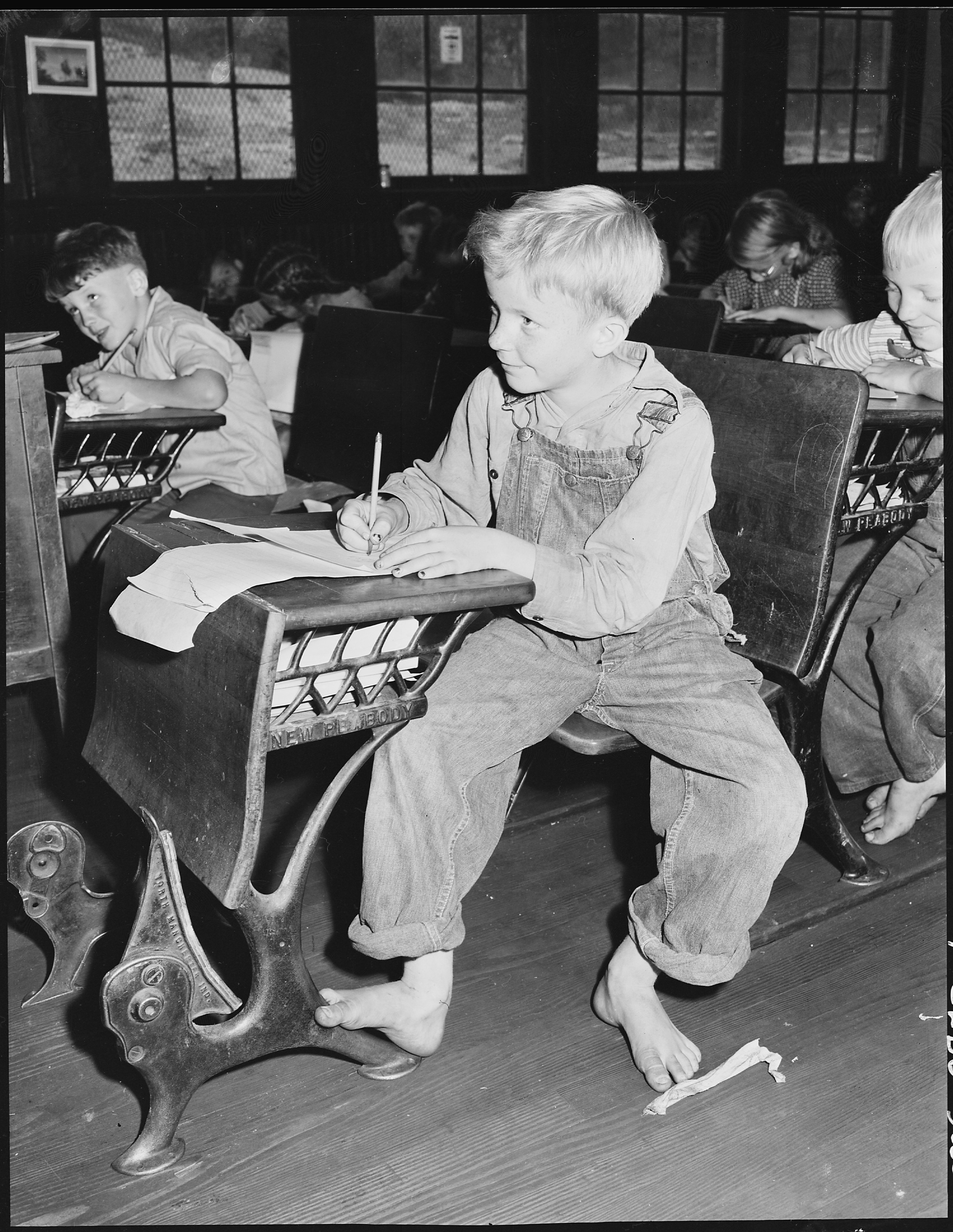 Coal miner's child in grade school. Lejunior, Harlan County, Kentucky. - NARA - 541367