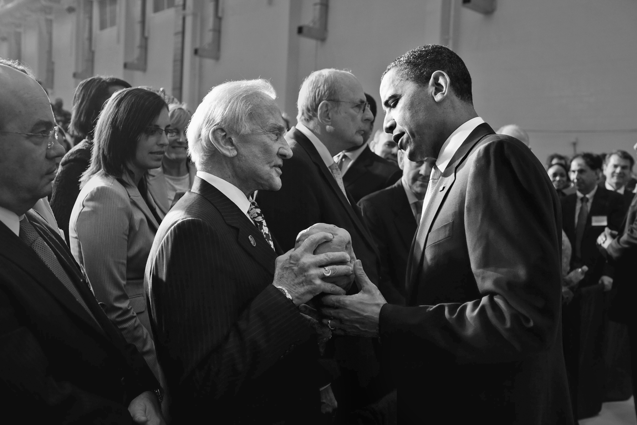 Buzz Aldrin and Barack Obama