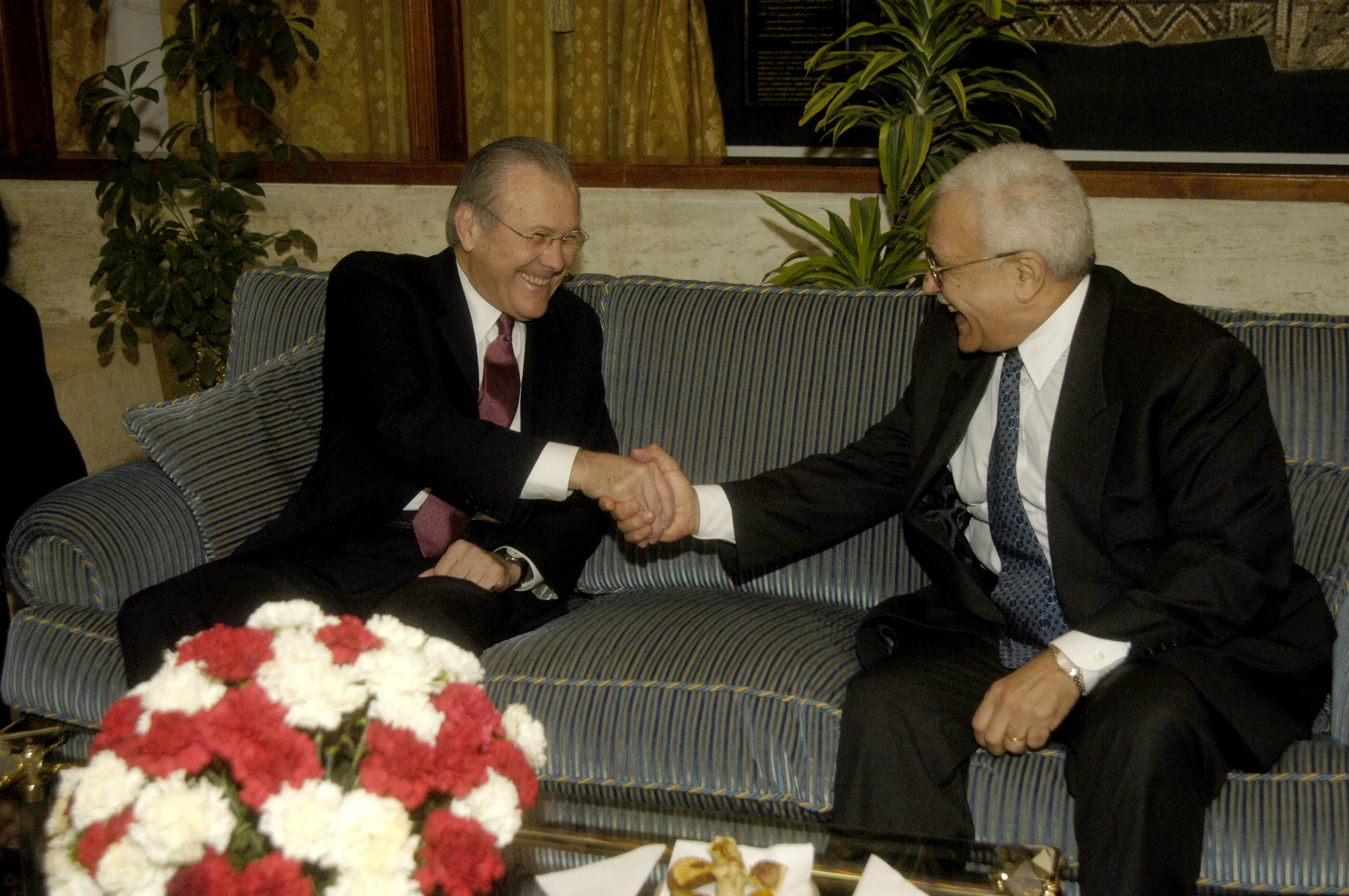 Donald Rumsfeld and Algerian Minister of Defense Abdelmalek Guenaizia, 2006