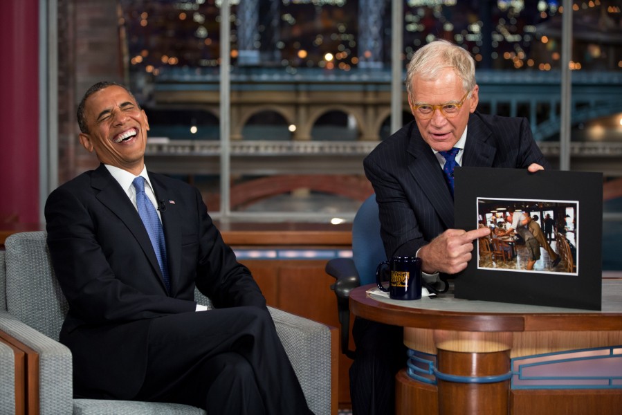 2012 President Barack Obama with David Letterman